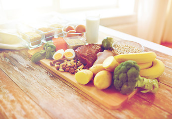 Image showing close up of different food items on table