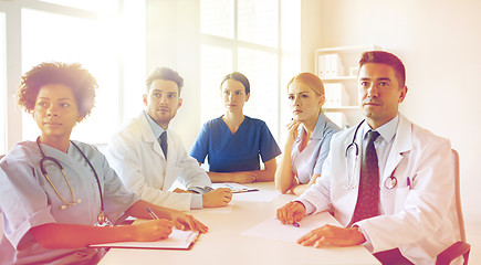 Image showing group of happy doctors meeting at hospital office