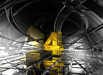 Image showing number four in abstract futuristic space - 3d rendering