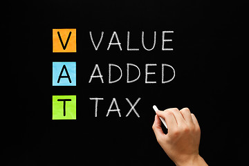 Image showing VAT - Value Added Tax On Blackboard