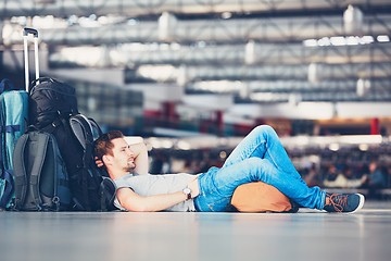 Image showing Travelers waiting for departure