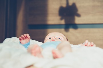 Image showing Little boy in the bed