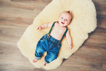 Image showing Cheerful baby at home