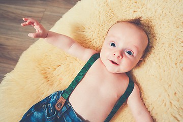 Image showing Cheerful baby at home