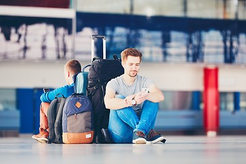 Image showing Travelers waiting for departure