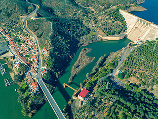 Image showing Aerial View of Pomarao Dam