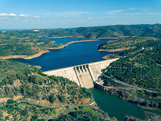 Image showing Aerial View of Pomarao Dam