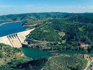 Image showing Aerial View of Pomarao Dam