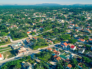 Image showing Aerial View Holiday Village near Sandy Beach