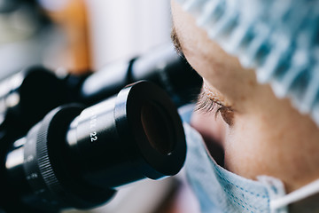 Image showing Close up view of scientist eye