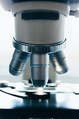 Image showing Modern microscope in the laboratory.