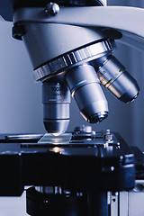 Image showing Modern microscope in the laboratory.