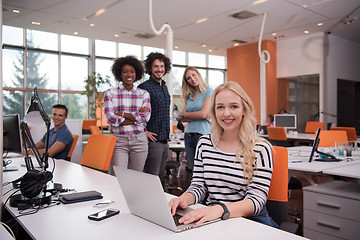 Image showing informal business woman working in the office