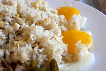 Image showing Fried rice and eggs