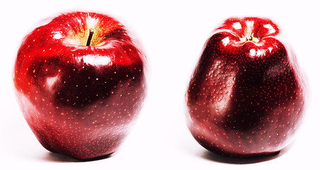 Image showing collage with one red apple isolated on white