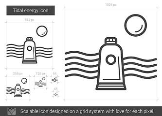 Image showing Tidal energy line icon.