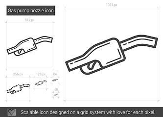 Image showing Gas pump nozzle line icon.