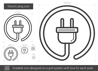 Image showing Electric plug line icon.