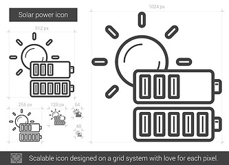 Image showing Solar power line icon.