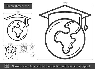 Image showing Study abroad line icon.