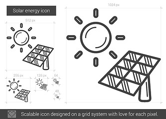 Image showing Solar energy line icon.