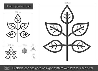 Image showing Plant growing line icon.