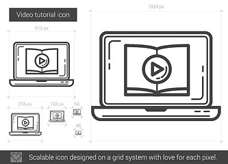 Image showing Video tutorial line icon.