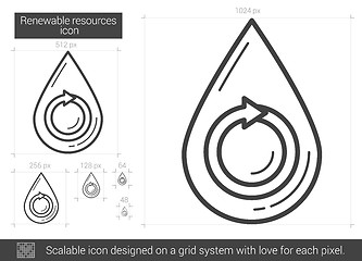 Image showing Renewable resources line icon.