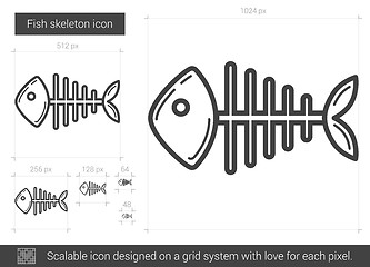 Image showing Fish skeleton line icon.