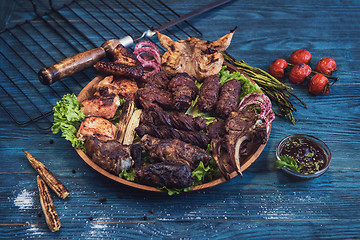 Image showing Grilled different meat