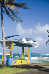 Image showing new bus stop on main road Sally Peachie Corn Island Nicaragua Ce