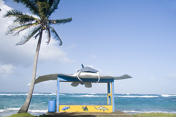 Image showing new bus stop on main road Sally Peachie Corn Island Nicaragua Ce