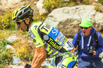 Image showing Alberto Contador on the Mountains Roads - Tour de France 2015