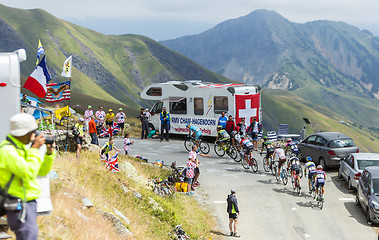 Image showing The Peloton in Mountains - Tour de France 2015