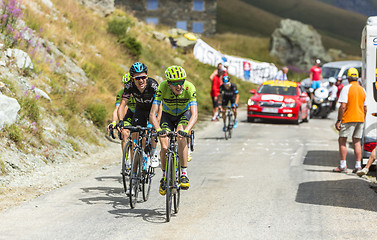 Image showing Group of Cyclists on the Mountains Roads - Tour de France 2015