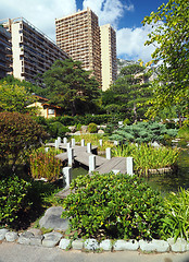 Image showing Japanese Garden walkway path in Monte Carlo Monaco Europe condom