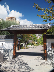 Image showing Monte Carlo entrance to Japanese Garden municipal park on the Av