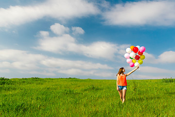 Image showing Girl with Ballons