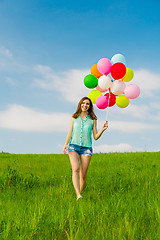 Image showing Girl with Ballons