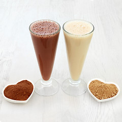 Image showing Chocolate Whey and Maca Herb Root Powder Drinks