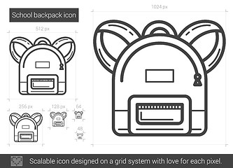 Image showing School backpack line icon.