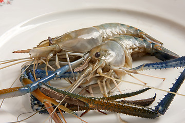 Image showing Whole raw prawns