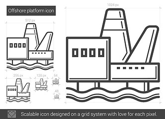 Image showing Offshore platform line icon.