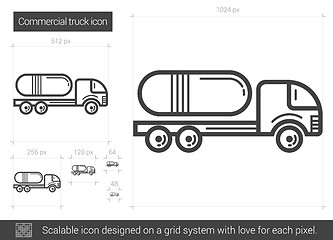 Image showing Commercial truck line icon.