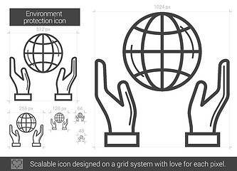 Image showing Environment protection line icon.