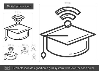 Image showing Digital school line icon.