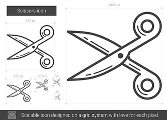 Image showing Scissors line icon.