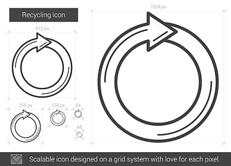 Image showing Recycling line icon.