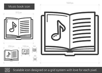 Image showing Music book line icon.