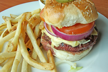 Image showing Fancy cheeseburger